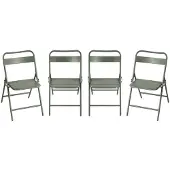Sweeek - 4er-Set klappbare Gartenstühle aus Stahl - Khaki
