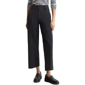 Marc O'Polo Stoffhose , Damen, Gr. 42, N-Gr, blau (thunder blau), Jersey, Obermaterial: 52% Baumwolle, 40% Polyamid, 8% Elasthan, unifarben, loose fit knöchelfrei, Hosen Stoffhose, in verkürzter Länge