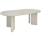 Ebuy24 Esstisch sand MDF oval - 220x100x75cm - Nagano