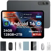 Oscal Pad 200 Tablet, 13,4 Zoll, 120 Hz, 6 GB RAM, 128 GB Speicher, 4G LTE, Dual-SIM, Android 16, Grau
