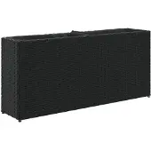 vidaXL Hochbeet mit 2 Fächern Schwarz 90x20x40 cm Poly Rattan