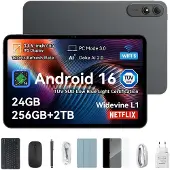 Oscal Pad 200 Tablet, 13,4 Zoll, 120 Hz, 6 GB RAM, 256 GB Speicher, 4G LTE, Dual-SIM, Android 16, Grau