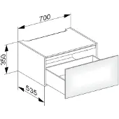 Keuco EDITION 11 Unterschrank, 1 Frontauszug, 700x350x535mm, 31311110000, Korpus/Front: Anthrazit Lack Seidenmatt / Anthrazit Glas
