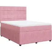 Syfax Boxspringbett mit Matratze Rosa 140x200 cm Samt