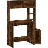 Syfax Schreibtisch mit Regal Räuchereiche 100x45x140 cm Holzwerkstoff