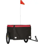 Syfax Fahrradanhänger Schwarz und Rot 45 kg Eisen