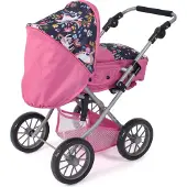 Bayer Kombi-Puppenwagen CHIC2000 "Leni", blau (einhorn), Puppenwagen, KinderB:37cm H:68cm T:64cm, Kunststoff, Metall, Stoff, Kombi-Puppenwagen, mit herausnehmbarer Tragetasche, B:37cm H:68cm T:64cm