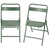 Sweeek - 2er-Set klappbare Gartenstühle aus Stahl - Grün