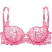 LASCANA Bügel-BH "Nikoletta", Damen, Gr. 70, Cup D, pink, Spitze, Obermaterial: 88% Polyamid, 12% Elasthan, BHs Bügel-BH, aus floraler Stickereispitze, sexy Dessous