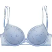 Vivance Push-up-BH "Thea", Damen, Gr. 70, Cup B, hellblau, Netz, Obermaterial: 56% Polyester, 38% Polyamid, 6% Elasthan, BHs Push-up-BH, mit Blumen aus feiner Stickereispitze, sexy Dessous