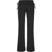 LASCANA Jazzpants , Damen, Gr. 40/42, N-Gr, blau (schwarz), Single Jersey, Obermaterial: 93% Polyester, 7% Elasthan, unifarben, Basic, lang, Hosen Jazzpants, mit Umschlagbund zum Raffen