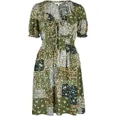 Apricot Minikleid "Ditsy Patchwork-Milchmädchen-Minikleid" mit Smokdetails