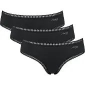 Sloggi Hüftslip , Damen, Gr. 36, 3 Stk., schwarz, 95% Baumwolle, 5% Elasthan, Unterhosen Hüftslip