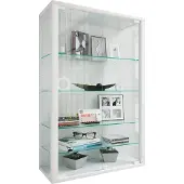 VCM Wandregal "Wandvitrine Hängevitrine Glasvitrine Glas Udina L", weiß, B:60cm T:25cm, Regale, Wandregal