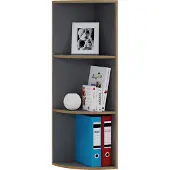 VCM Bücherregal "Elegantes Holzregal Eckregal Regal Salia 3fach", schwarz (anthrazit), B:33cm T:33cm, Regale, Bücherregal