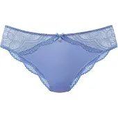 Nuance Tanga "Vivianna", Damen, Gr. 32/34, kornblumenblau, Microfaser, Obermaterial: 88% Polyamid, 12% Elasthan, figurbetont, Unterhosen Tanga, mit feinen Spitzen-Details
