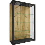 VCM Wandregal "Wandvitrine Hängevitrine Glasvitrine Glas Udina L", braun (schwarz, honig, eiche), B:60cm T:25cm, Regale, Wandregal