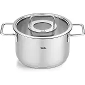 Fissler Pure Collection / Edelstahl-Kochtopf (Ø 20 cm, 3,6L) Töpfe inkl. Glas-Deckel, Innen-Skalierung – Induktion