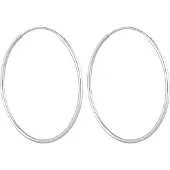 Elli Paar Creolen "Ohrringe Creolen Rund Basic Klassisch 925 Silber", silber, Ohrringe, Damen, ohne Stein, Silber 925 (Sterlingsilber), Paar Creolen