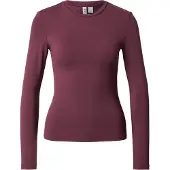 Pieces Langarmshirt "PCLULA LS TOP JRS NOOS", Damen, Gr. M, lila (winetasting), Jersey, Obermaterial: 90% Nylon, 10% Elasthan, unifarben, normal, Rundhals, Shirts Langarmshirt