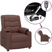 vidaXL Elektrischer Relaxsessel Braun Kunstleder