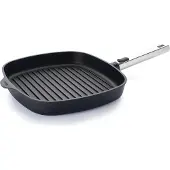 Woll Steakpfanne Logic XR Induktion, abriebfest, Handgegossene Aluminium Schmiedeguss Bratpfanne mit abnehmbaren Griff, 1 Pfanne, Maße: 28 x 28 cm