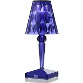 Kartell LED-Tischleuchte Battery blau, Designer Ferruccio Laviani, 13x22x13 cm