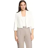 Betty Barclay Kurzblazer "Kurzblazer mit 3/4 Arm", Damen, Gr. 40, weiß (rohweiß), Obermaterial: 86% Polyester PES. 14% Elasthan EL., Blazer Kurzblazer