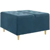 vidaXL Ottoman mit Stauraum Blau 80 x 80 x 45 cm Samt