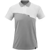 Mascot Polo-Shirt mit Brusttasche ADVANCED Grau-meliert / Weiss S - 17283-945-0806-S - Grau-meliert / Weiss