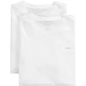 Gant für Herren. 900012008 2er-Set weiße T-Shirts mit Rundhalsausschnitt (M), Lässig, Baumwolle, Kurzarm