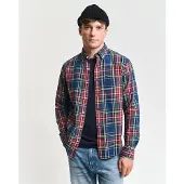 Gant für Herren. 3250012 Indigokariertes Hemd Regular Fit blau (S), Lässig, Baumwolle, Langarm