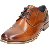 Bugatti Schnürschuh , Herren, Gr. 40, braun (cognac), Leder, used, Schuhe Schnürschuh, Halbschuh, Business-Schnürer, Anzugschuh mit seitlichem Logoschriftzug