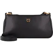 Pinko Umhängetasche Half Moon Horizontal Mini Vite Black + Antique Gold schwarz