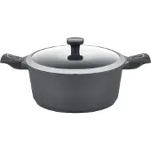 GSW EASY Click 167864 Kochtopf inkl. Deckel, Gusseisen/Gussaluminium, 28 cm Durchmesser, Induktionsherd-geeignet, Antihaftbeschichtung, abnehmbarer Griff