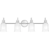 QUOIZEL Wandleuchte Swell, chromfarben, 4-flammig, Glas, IP44, G9