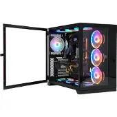 Inter-Tech C-703 Vision, Midi Tower, PC, Schwarz, ATX, micro ATX, Mini-ITX, 15,5 cm, 41 cm