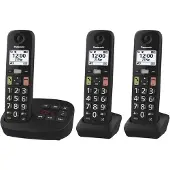 Panasonic KX-TGU133EXB, Analoges/DECT-Telefon, Kabelloses Mobilteil, Schwarz