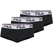 FILA Retro Pants "WOMAN CULOTTE", Damen, Gr. M, schwarz, Obermaterial: 95% Baumwolle, 5% Elasthan, bedruckt, unifarben mit Farbeinsatz, körpernah, Unterhosen Retro Pants, elastischer Logobund