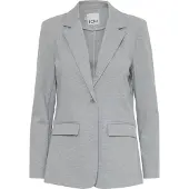 Ichi Blusenblazer "Damen Blazer IHKATE", Damen, Gr. XL, grau (grau melange), Obermaterial: 74% Polyester PES. 22% Viskose CV. 4% Elasthan EL., Blazer Blusenblazer