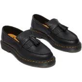 Dr. Martens Unisex. 31997001 Schwarze Leder-Slipper Adrian mit Quaste (43), 1 bis 3 cm, Keine, Lässig