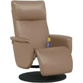 Syfax Massagesessel mit Fußteil Cappuccino-Braun Kunstleder