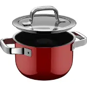 WMF Fusiontec Mineral Pro Kochtopf mit Deckel, 16 cm, Passion Red 05.1953.5290, 2 l, Rund, Rot, Edelstahl, Fusiontec, Edelstahl