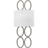 Hinkley/ Fredrick Ramond Wandleuchte, 2-Flammig, Leinen weiß, Stahl, H 51,5 cm