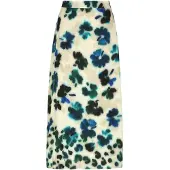 MADELEINE Midirock "Midirock Druckrock mit Aquarell-Blumenmuster" Satin-Druckrock