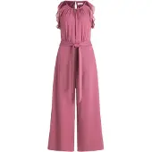 Vera Mont Jumpsuit "Jumpsuit mit Volant", Damen, Gr. 38, EURO, rot (sweet bloom), Obermaterial: 95% Polyester Pol. recyc.. 5% Elasthan EL., Overalls Jumpsuit