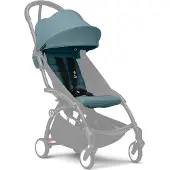 Stokke YOYO 6+ Farbpaket, Aqua – Textilteile: Sitzkissen, ausziehbares Verdeck und Rückentasche mit Reißverschluss – Für den YOYO-Rahmen (separat erhältlich)