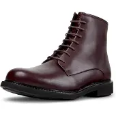 Camper für Damen. K400245-008 Lederstiefeletten Neuman Dunkelbraun (35), Flach, 1 bis 3 cm, Schnürung, Lässig