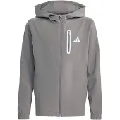 Adidas - Kid's Hooded Tech Woven Jacke - Sweat- & Trainingsjacke Gr 140 grau