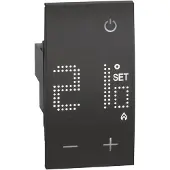 Legrand KG4441 LivingNow 2-moduliger Thermostat mit Display in der Farbausführung Black